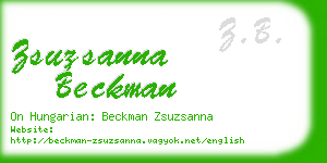 zsuzsanna beckman business card